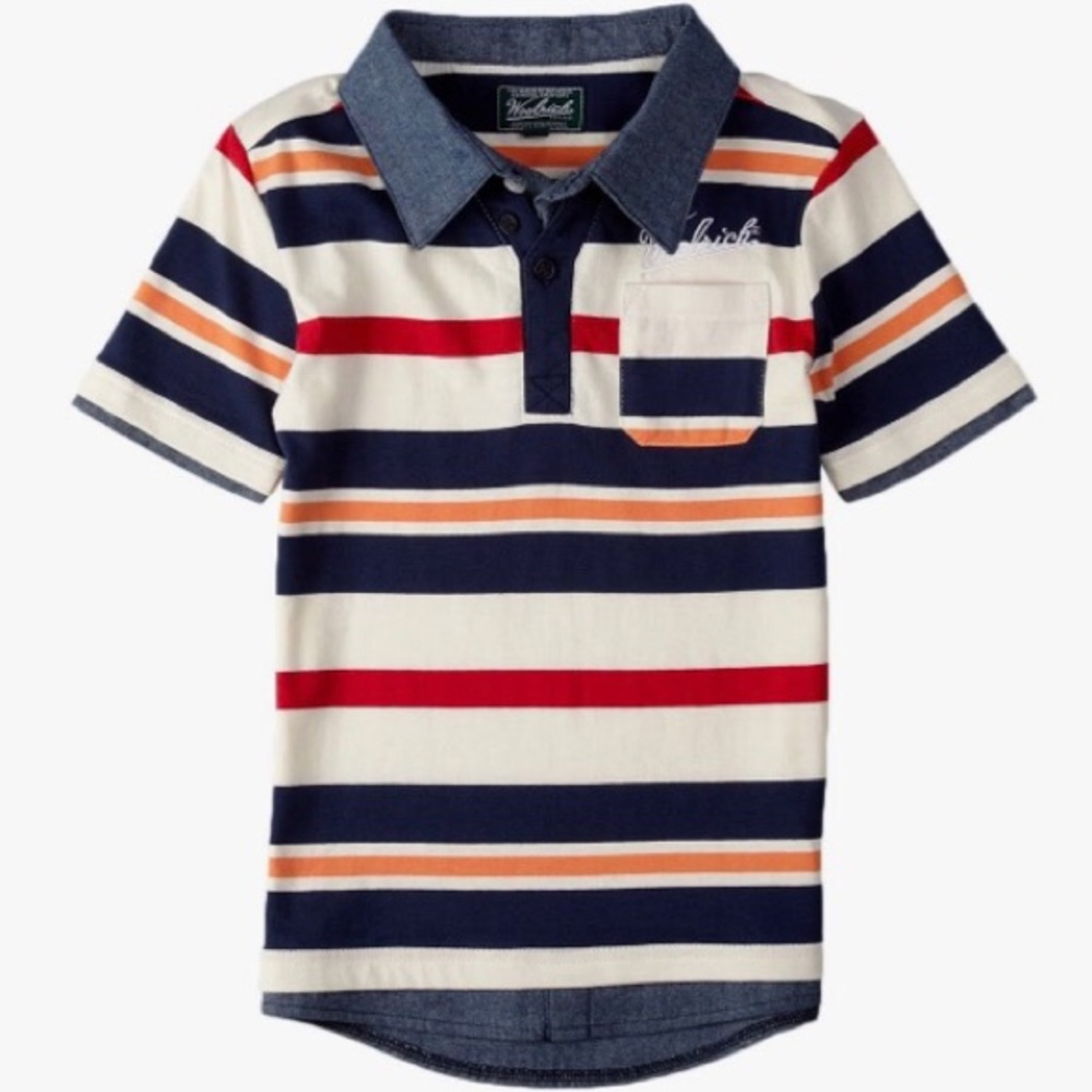 Woolrich Stripe & Chambray Polo Multi-Color-14/16